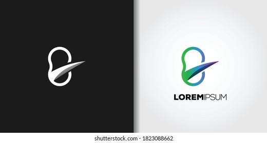 abstract strip logo template vector set