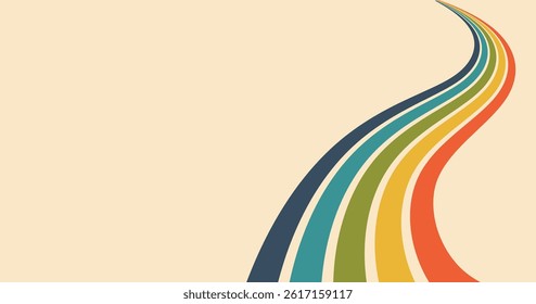 abstract strip rainbow retro background