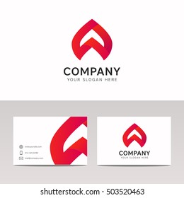 Abstract strip shape company sign vector icon