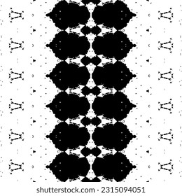 Patrón de arte de franjas abstractas. Patrón mexicano de color negro. Batik de tinta étnica. Tejido de Doodle oscuro de color negro. Batik de arte tribal. Vector nativo simple de Boho. Resumen Repetición étnica oscura