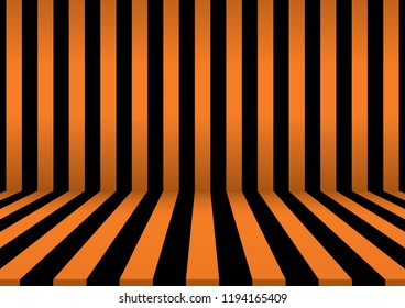 Abstract stripe background. wall and floor line design.  stripe room (Halloween)