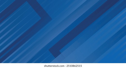 Fondo azul de la raya Abstractas con efecto dinámico. Ilustración vectorial de movimiento con decoración de líneas blancas.