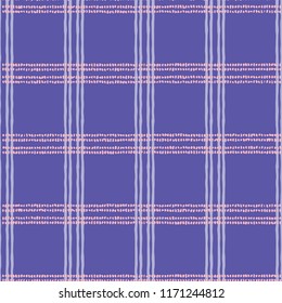 Abstract stripe with check pattern print in vector.