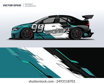 Diseño de rayas Abstractas para la librea del envoltorio del coche deportivo, etiqueta engomada del coche