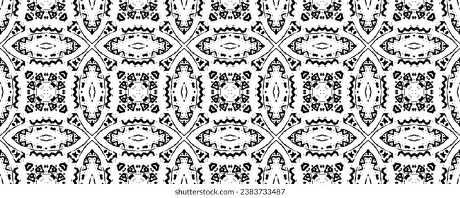 Abstract Stripe Ink Pattern. Ethnic Ink Scribble Vector. Black Color Doodle Pattern. Black Colour Dark Doodle Pattern. Simple Native Line Batik. Seamless Hand Print. Abstract Dark Doodle Design
