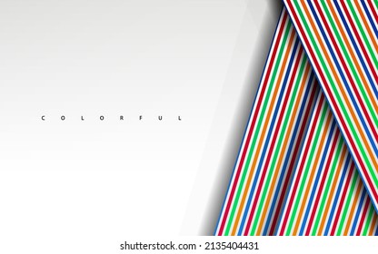 Abstract stripe line colorful and white background vector