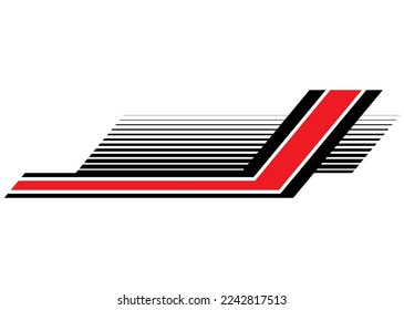 Abstract stripe on a white background. Striped Design element. For sports cars, motorcycles, boats, toys, clothes, interior design. Pointer, Sign. Vector pattern.
Vector background.