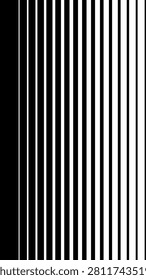Abstract Stripe Pattern : Bold abstract monochrome background - black and white vertical stripes with varied widths, for modern design, optical visuals, wallpaper, editorial, and print projects.	