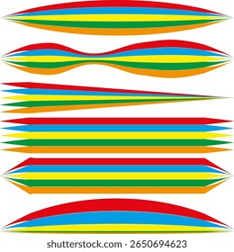 Padrão de faixa abstrato. Linhas onduladas coloridas. Design moderno dinâmico. Ilustração vetorial.