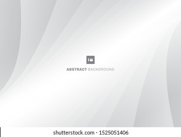 Abstract stripe pattern horizontal curve lines white and gray background and texture with space for text. Vector illustration