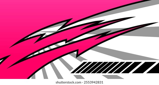 Abstract stripe racing background designs for wrap cargo van, race car, pickup truck, adventure vehicle. Car wrap design vector