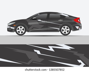 Abstract stripe racing background kit designs for vehicle