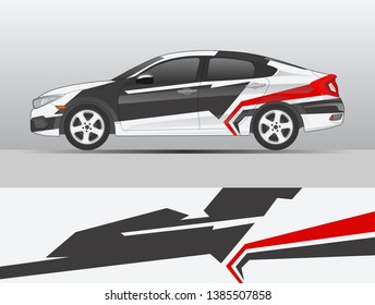 Abstract stripe racing background kit designs for vehicle