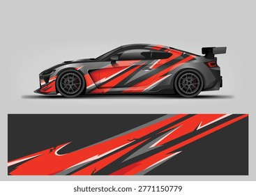 abstract stripe racing car wrap design. Vector wrap template for vehicle graphics.