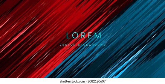 Abstract stripe red and blue lines diagonal background. You can use for ad, poster, template, business presentation. Vector illustration