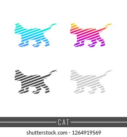 abstract stripe silhouette. Animal design illustration silhouette