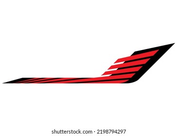 Abstract stripe for sports auto, moto, boat, sports pattern, vehicle sticker. Vector striped design element.