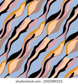 Abstract stripe wave line seamless design