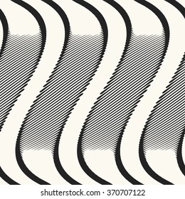 Abstract stripe and wave motif. Seamless pattern.