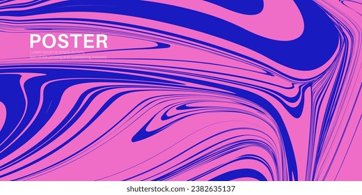 Abstract Stripe Wave on Background Pink Colors. Pattern Liquid Psychedelic Wavy for Banner, Poster, Cover, Card. Background Gradient of Memphis Seamless Lines. Vector Illustration