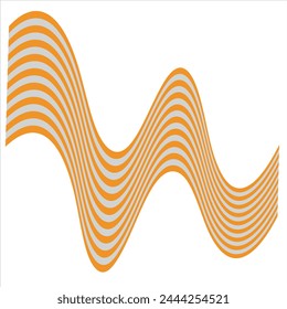 Abstract Stripe wave optical art abstract background wave design orange and withe 