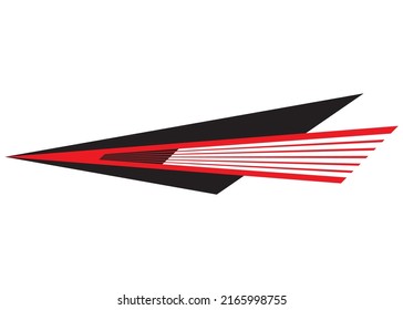 Abstract striped arrow on sportswear
auto, moto, boat. Red-black on a white background. Vehicle sticker. Sports striped pattern. Trendy striped background.