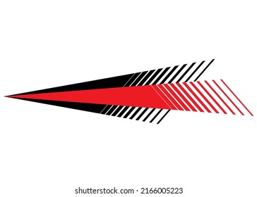 Abstract striped arrow on sportswear
auto, moto, boat. Red-black on a white background. Vehicle sticker. Sports striped pattern. Modern striped background.