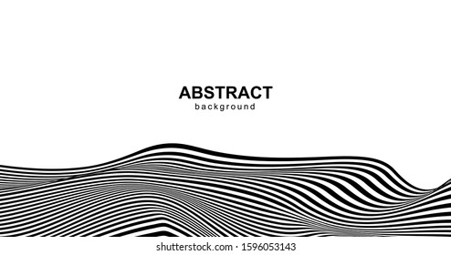 Abstract striped background black and white