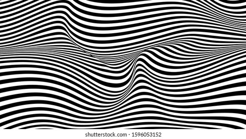 Abstract striped background black and white