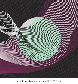Abstract striped background with circle