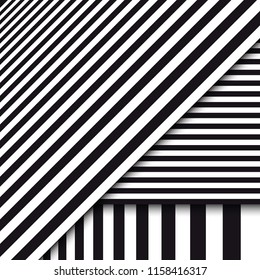 Abstract striped background. Diagonal, vertical and horizontal lines. Vector illustration