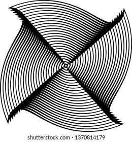 Abstract striped background with distorted lines. Optical illusion.