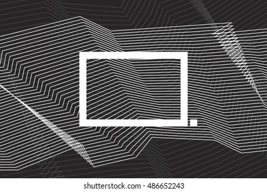 Abstract striped background with geometric figure