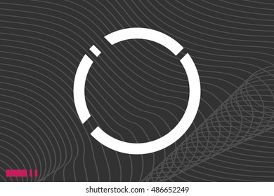 Abstract striped background with geometric figure