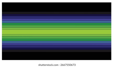 Abstract striped background with green and blue horizontal lines on black