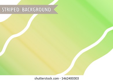 Abstract striped background. Green, white and yellow print. Geometric pattern for wallpaper, web page, surface textures, fabric, textile. Decorative vector illustration.