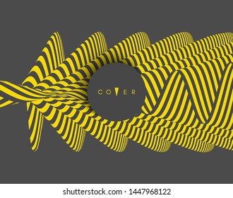 Abstract striped background. Optical art. 3D vector illustration.