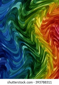 Abstract striped background. Rectangles tiles with wavy distortion. Mosaic abstract composition. Rhythmic colorful rectangle tiles. EPS10 with transparency. Decorative shapes. Spectrum background