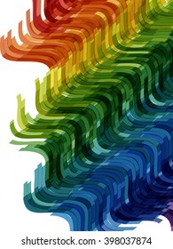 Abstract striped background. Rectangles tiles with wavy distortion. Mosaic abstract composition. Rhythmic colorful rectangle tiles. EPS10 with transparency. Decorative shapes. Spectrum background