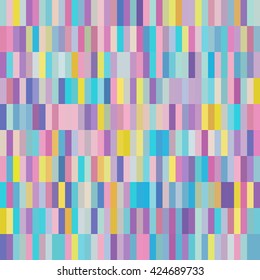 Abstract striped background. Rectangles tiles. Colorful decorative shapes. Pixel mosaic, geometric pattern, vector EPS 8