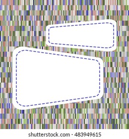 Abstract striped background. Rectangles tiles. Colorful decorative pixel mosaic, geometric pattern, free space for your text, shape in the style of 1950s, vector EPS 8