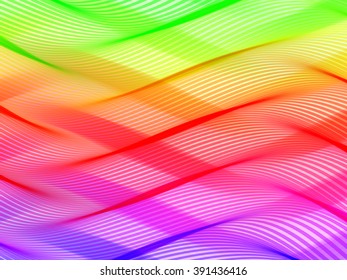 Abstract striped background. Rhythmic colorful lines. EPS10 with transparency. Spectrum background. Abstract composition with curve lines. Abstract 3d effect. Illusion of three dimensional surface.