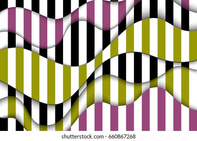 Abstract striped background with three-dimensional relief. Element for design. Vector illustration
