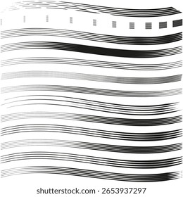 Fundo listrado abstrato. Padrão de linha ondulada. Gráfico de gradiente de escala de cinza. Vetor design moderno.