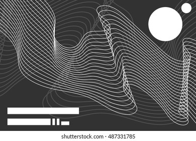 Abstract striped background with white circle