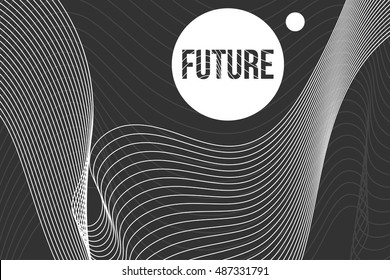 Abstract striped background with white circle