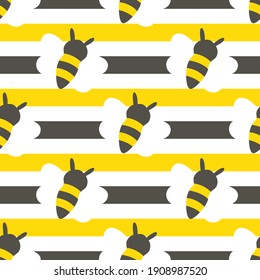 Abstract Striped Bees Pattern, Seamless Pattern, Vector Illustration EPS 10.