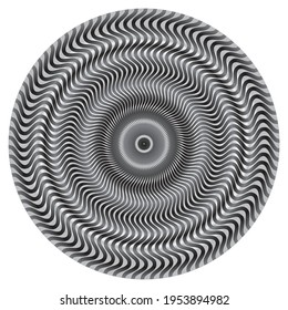 Abstract striped black and white Spiral design element. Different Geometrical Shapes