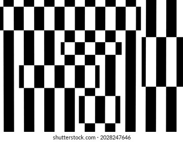 Resumen de fondo rayado en blanco y negro de líneas rotas. Patrón vectorial geométrico.