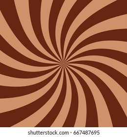 Abstract  striped  chocolate paste background. Spiral of yogurt. Stock vector